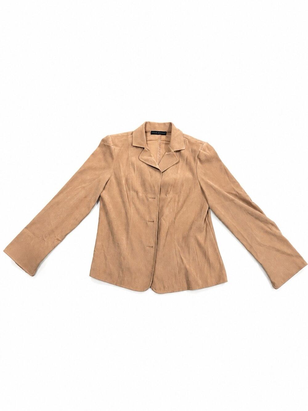 Harvé Benard Women’s Medium Taupe Faux Suede Blazer Jacket
